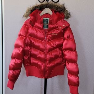 U.S. Polo Assn. Hooded Red puffer